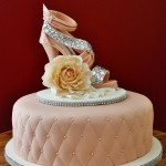 Rhinestones Heel and Rose Cake