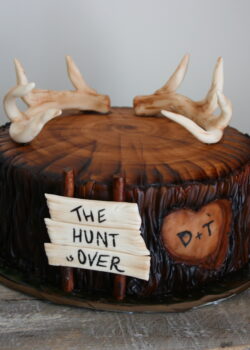 hunt theme grooms cake fondant