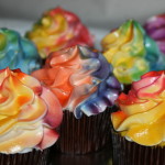 rainbow buttercream cupcakes