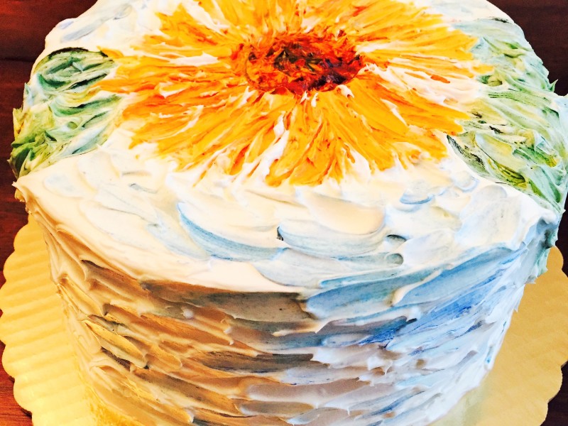 van gogh painted cake